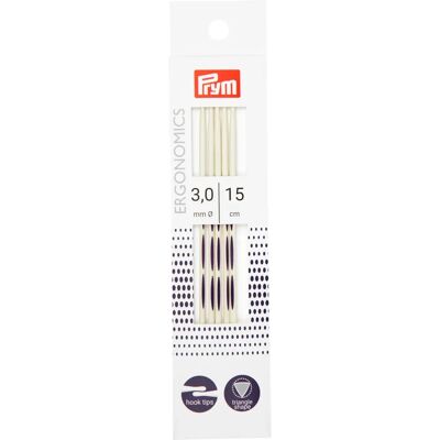 Aiguilles à double pointe PRYM - 15cm, Blanches, Ergonomiques Aiguilles à double pointe PRYM - 15cm, Blanches, Ergonomiques