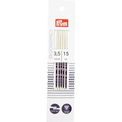 PRYM Doppelspitznadeln - 15cm, 3,50mm, Weiß - Stricknadeln PRYM Doppelspitznadeln - 15cm, 3,50mm, Weiß - Stricknadeln