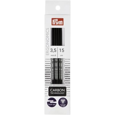 Prym Ergonomics Carbon Strumpstickor - 15cm 3,50mm Prym Ergonomics Carbon Strumpstickor - 15cm 3,50mm