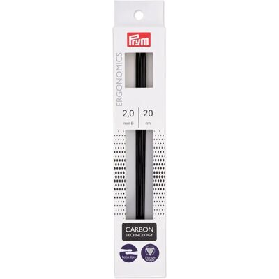 Prym Ergonomics 8" Doppelspitzen Nadel Carbon - Stricknadeln Prym Ergonomics 8" Doppelspitzen Nadel Carbon - Stricknadeln