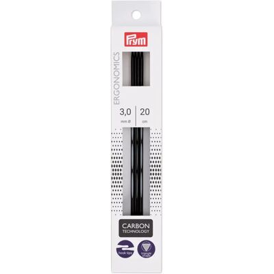 Prym Ergonomics 8" Doppelspitze Carbon Stricknadeln - Stricknadeln Prym Ergonomics 8" Doppelspitze Carbon Stricknadeln - Stricknadeln