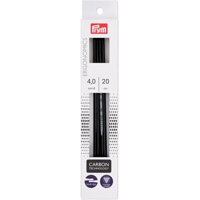 Prym Ergonomics 8" Doppelspitzen Nadeln Carbon 4,0mm - Stricknadeln Prym Ergonomics 8" Doppelspitzen Nadeln Carbon 4,0mm - Stricknadeln