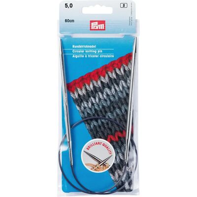 Prym 24" Cirkelvormige Messing Breinaalden 5mm - Breinaalden Prym 24" Cirkelvormige Messing Breinaalden 5mm - Breinaalden