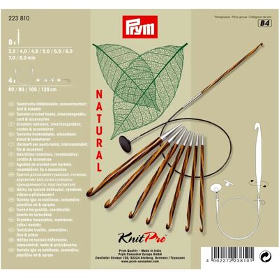Prym 3,5-8 mm Conjunto de agulhas de crochê - Cor natural - Agulhas Prym 3,5-8 mm Conjunto de agulhas de crochê - Cor natural - Agulhas