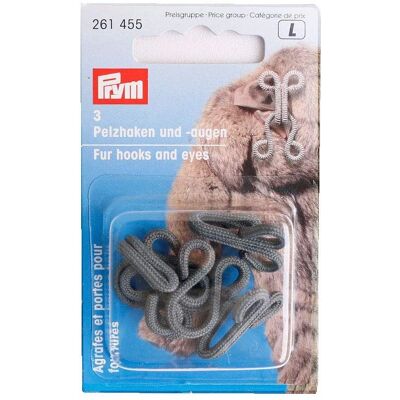 Gancho e olho Prym cinza - Pacote com 3 - Gancho e olho Gancho e olho Prym cinza - Pacote com 3 - Gancho e olho