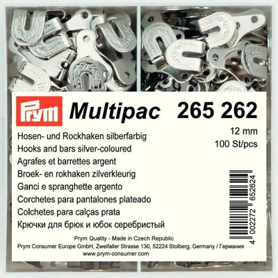 Prym Silver Hake & Bar Fästen - 100 st - Sömnad Prym Silver Hake & Bar Fästen - 100 st - Sömnad