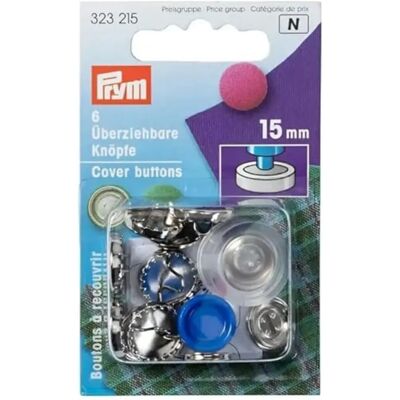 Boutons à recouvrir Prym Laiton 15mm Argent/Noir - Boutons à recouvrir Boutons à recouvrir Prym Laiton 15mm Argent/Noir - Boutons à recouvrir