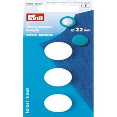 Boutons de couverture en plastique Prym blanc - pack de 3 Boutons de couverture en plastique Prym blanc - pack de 3