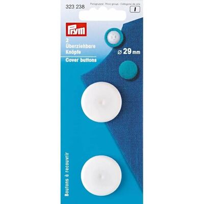 Boutons de Couverture en Plastique Blanc Prym - Pack de 2 - Boutons Boutons de Couverture en Plastique Blanc Prym - Pack de 2 - Boutons