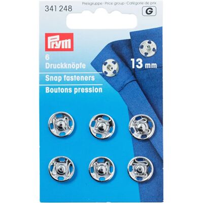 Prym 341248 Snap Fastener Brass Silver - Snap Fastener Prym 341248 Snap Fastener Brass Silver - Snap Fastener