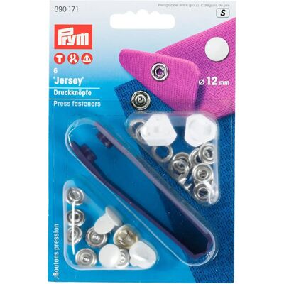 Prym Bílé Jersey Tlačítka - 12mm - Tlačítka Prym Bílé Jersey Tlačítka - 12mm - Tlačítka