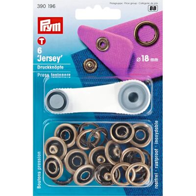 Prym Antik Messing Jersey Knapppar - 6 Pack - Pressknappar - Klädesaccessoarer Prym Antik Messing Jersey Knapppar - 6 Pack - Pressknappar - Klädesaccessoarer