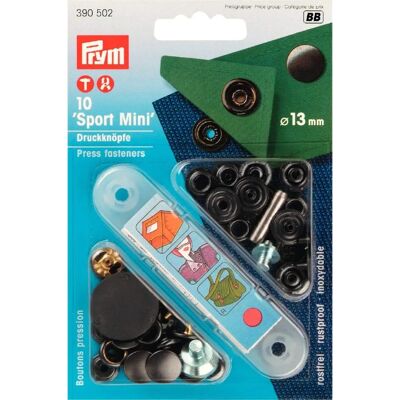 Prym Sport Snap Druckknöpfe Schwarz Oxidiert - Prym Modell 13 mm - Diskrete, hochwertige Druckknöpfe - Packung 10 Prym Sport Snap Druckknöpfe Schwarz Oxidiert - Prym Modell 13 mm - Diskrete, hochwertige Druckknöpfe - Packung 10
