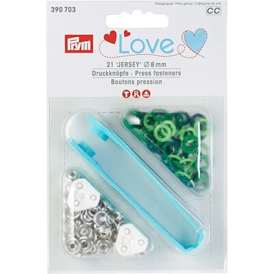 Prym Love Bottoni a pressione in ottone per jersey - Bottoni a pressione - 8 mm Prym Love Bottoni a pressione in ottone per jersey - Bottoni a pressione - 8 mm
