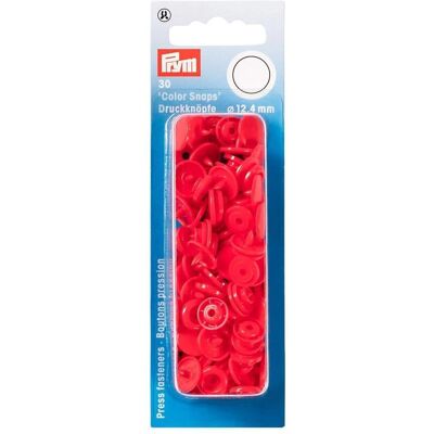 Prym Snaps Cor Vermelho Claro - Fechos de pressão - 30 unidades Prym Snaps Cor Vermelho Claro - Fechos de pressão - 30 unidades