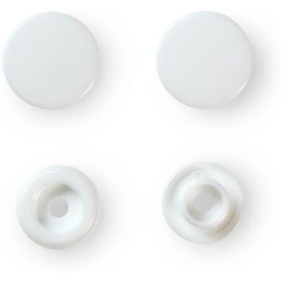Prym Botões de pressão brancos - Pacote com 30, Plástico, 12mm - Fecho de pressão Prym Botões de pressão brancos - Pacote com 30, Plástico, 12mm - Fecho de pressão