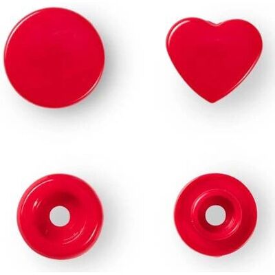 Prym Botões de Coração Vermelhos - 12mm Fechos - Costura Prym Botões de Coração Vermelhos - 12mm Fechos - Costura