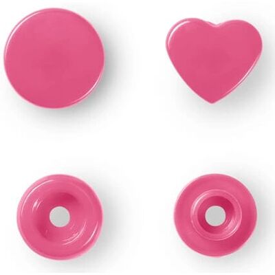 Prym Rosa Hjärttryckknappar - 12mm, Paket med 30 - Tryckknapp Prym Rosa Hjärttryckknappar - 12mm, Paket med 30 - Tryckknapp