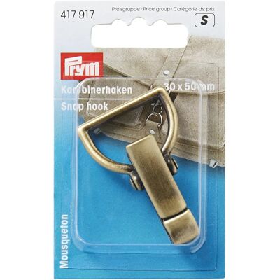 Prym Antik mosazný karabiner 30 mm - Kartáčovaný, Odolný Prym Antik mosazný karabiner 30 mm - Kartáčovaný, Odolný