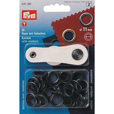 Olhal de Latão Prym 11mm - Botão de Pressão - Oxidado Preto Olhal de Latão Prym 11mm - Botão de Pressão - Oxidado Preto