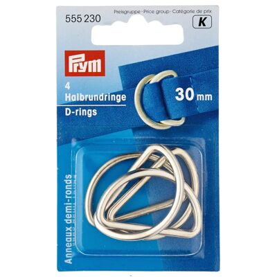 Anel Prym prateado 30mm - Meio círculo para bolsas Anel Prym prateado 30mm - Meio círculo para bolsas