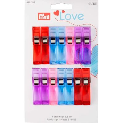 Prym Prym Love Stoffclips - Buntfarben - 5,5cm Prym Prym Love Stoffclips - Buntfarben - 5,5cm