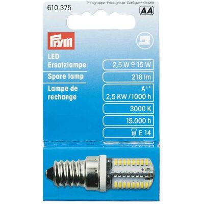 Prym LED Ersatzlampe für Nähmaschine - E14 - 2,5W Prym LED Ersatzlampe für Nähmaschine - E14 - 2,5W