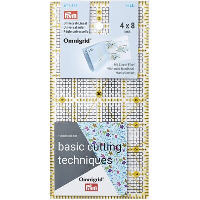 Prym 611474 Universell linjal - 4x8 tum, Plast, Gennemsigtig Prym 611474 Universell linjal - 4x8 tum, Plast, Gennemsigtig