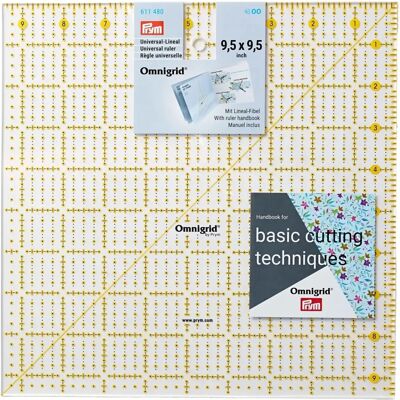 Prym Model 611480 - 9.5x9.5 Inch Transparent Ruler Prym Model 611480 - 9.5x9.5 Inch Transparent Ruler