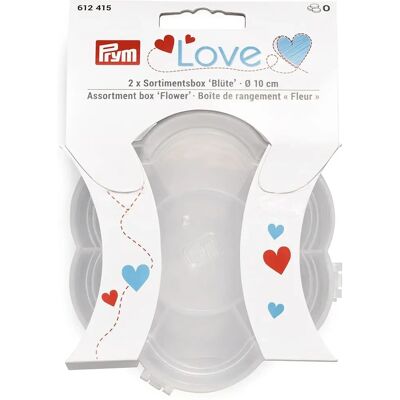Prym Love Aufbewahrungsbox - 2 transparente Fächer - 10cm Durchmesser Prym Love Aufbewahrungsbox - 2 transparente Fächer - 10cm Durchmesser