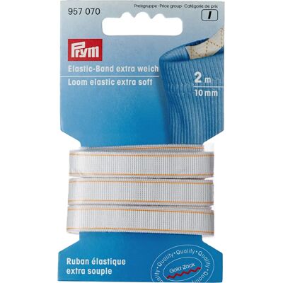 Prym 10mm Extra Měkký Látkový Elastický Pásek - Bílý Prym 10mm Extra Měkký Látkový Elastický Pásek - Bílý