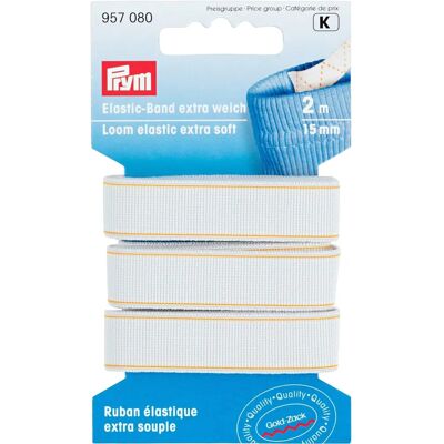 Élastique de métier à tisser blanc Prym - 15mm x 2m Élastique de métier à tisser blanc Prym - 15mm x 2m