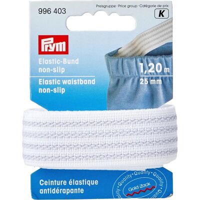 Prym Model PRYM_996403-1 - Elastic Waistband - Non Slip - 25mm - White Prym Model PRYM_996403-1 - Elastic Waistband - Non Slip - 25mm - White