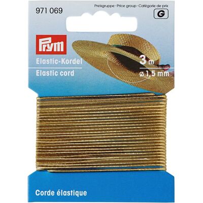 Prym 1,5mm Złoty Elastyczny Sznurek - 3m do szycia Prym 1,5mm Złoty Elastyczny Sznurek - 3m do szycia