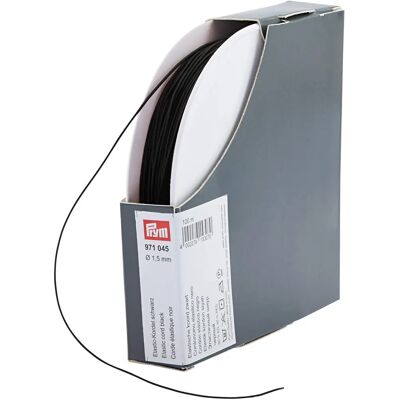 Prym 1,5mm Ronde Elastische Koord - Zwart - per meter Prym 1,5mm Ronde Elastische Koord - Zwart - per meter