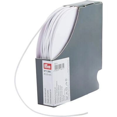 Cordón elástico Prym 2.5mm - Blanco - Accesorios de costura Cordón elástico Prym 2.5mm - Blanco - Accesorios de costura