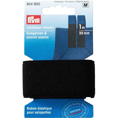 Prym 35mm Salopette Élastique Noire - Matériau pour Projet de Couture Prym 35mm Salopette Élastique Noire - Matériau pour Projet de Couture