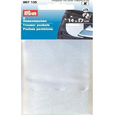 Poches Prym - Coton blanc, 14x17cm Poches Prym - Coton blanc, 14x17cm