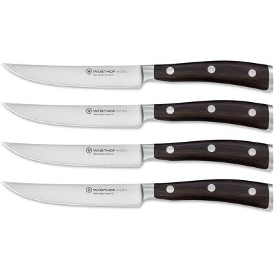 Set de Cuchillos para Carne Wüsthof Ikon - 4 Piezas, Marrón Set de Cuchillos para Carne Wüsthof Ikon - 4 Piezas, Marrón
