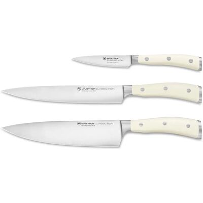 Ensemble de couteaux Wüsthof Classic Ikon Crème - 3 pièces Ensemble de couteaux Wüsthof Classic Ikon Crème - 3 pièces