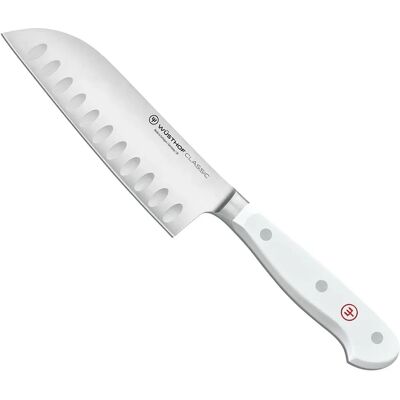 Couteau Santoku Wüsthof avec rainures 14cm Blanc Couteau Santoku Wüsthof avec rainures 14cm Blanc
