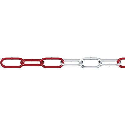 Dörner + Helmer, Ketting, Ronde staalketting rood/wit 15 m - Ketting Dörner + Helmer, Ketting, Ronde staalketting rood/wit 15 m - Ketting