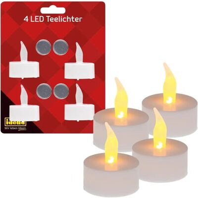 IDENA - 408998 - 4x LED-Teelichter - Batterien enthalten - LED-Teelichter IDENA - 408998 - 4x LED-Teelichter - Batterien enthalten - LED-Teelichter