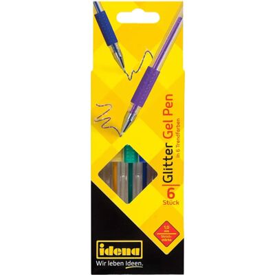 Idena - 512080 - Multicolore, 6 pcs, Étui carton - Pointes gel à paillettes Idena - 512080 - Multicolore, 6 pcs, Étui carton - Pointes gel à paillettes