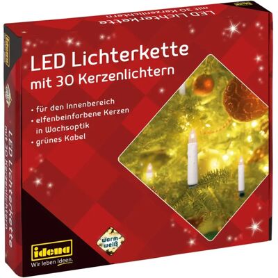 Idena LED Candle String Light - Indoor, Warm White, 30 LEDs Idena LED Candle String Light - Indoor, Warm White, 30 LEDs