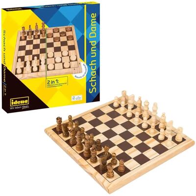 Idena 2in1 Schach & Dame 28,5x28,5cm FSC 100% Idena 2in1 Schach & Dame 28,5x28,5cm FSC 100%