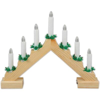 Idena LED advent light - Natural wood, 7 LEDs, indoor decor Idena LED advent light - Natural wood, 7 LEDs, indoor decor