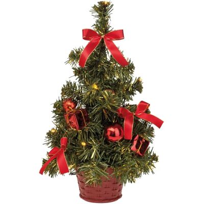 Idena Sapin de Noël - Rouge et Blanc Chaud - Fonctionne avec Piles - 35cm - Publicité Idena Sapin de Noël - Rouge et Blanc Chaud - Fonctionne avec Piles - 35cm - Publicité