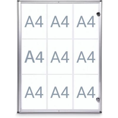 MAUL Wandvitrine - 9x DIN A4 - Weiß/Grau MAUL Wandvitrine - 9x DIN A4 - Weiß/Grau