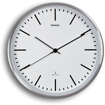 MAUL White Wall/Clock - Radio-controlled, Elegant & Silent MAUL White Wall/Clock - Radio-controlled, Elegant & Silent